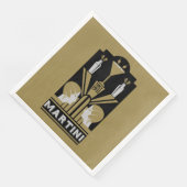 Serviette En Papier Art Déco Martini (Coin)