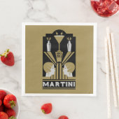 Serviette En Papier Art Déco Martini (En situation)