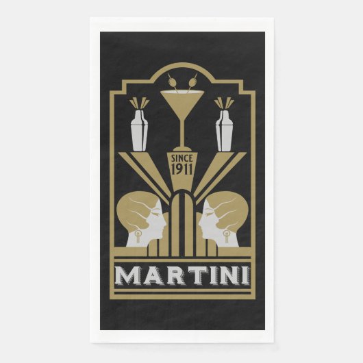 Serviette En Papier Art Déco Martini (Devant)