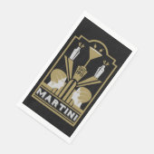 Serviette En Papier Art Déco Martini (Coin)