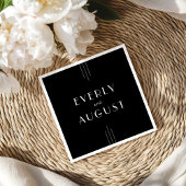 Serviette En Papier Art déco moderne Mariage noir et blanc