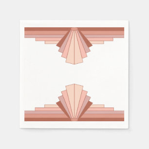 Serviette En Papier Art déco or rose complet11c