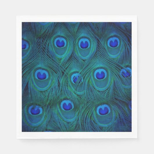 Serviette En Papier Art Déco Parisien Turquoise Vert Peacock Feature (Devant)