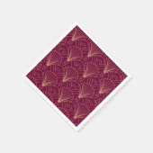 Serviette En Papier Art Deco pattern with gold geometric fan motifs  (Coin)