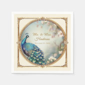 Serviette En Papier Art Déco Peacock Elegant Mariage Flower Tree (Devant)
