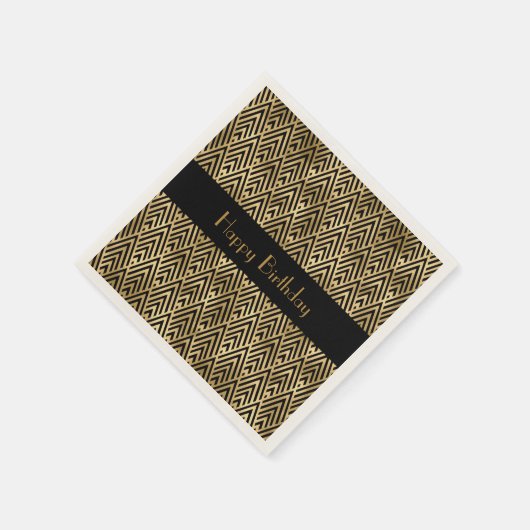 Serviette En Papier Art Déco Personnalisable Partie géométrique (Coin)