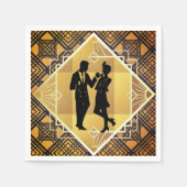 Serviette En Papier Art Déco Roaring 20's Couple New Year's Eve Party (Devant)