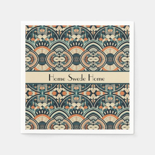 Serviette En Papier Art déco scandinave personnalisable (Devant)