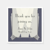 Serviette En Papier Art déco swanky en Napkin bleu (Devant)