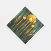 Serviette En Papier Art déco Turquoise Vert Or Soleil (Coin)