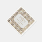 Serviette En Papier Art Déco White Gatsby Mariage des années 1920 (Coin)