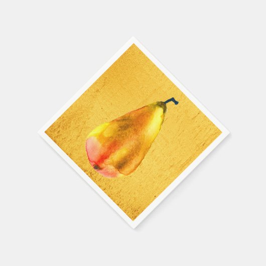 Serviette En Papier Art des fruits à poires d'or (Coin)