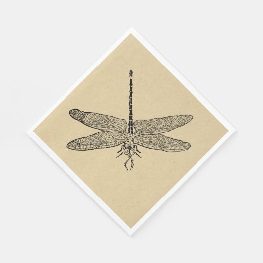 Serviette En Papier Art Dragonfly vintage (Coin)