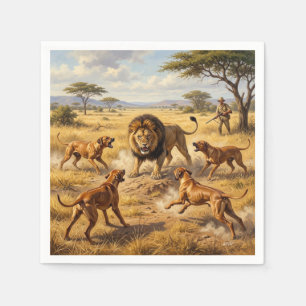 Serviette En Papier Art du chien de Rhodes à crête dorsale Lion