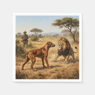 Serviette En Papier Art du chien de Rhodes à crête dorsale Lion