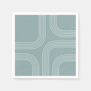 Serviette En Papier Art en ligne de style moyen siècle Abstrait