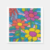 Serviette En Papier Art Fleur Hippie Rétro (Devant)
