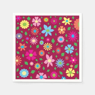 Serviette En Papier Art floral coloré