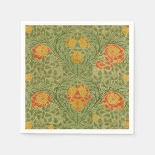 Serviette En Papier Art floral Rose et Feuille vintage Mackmurdo