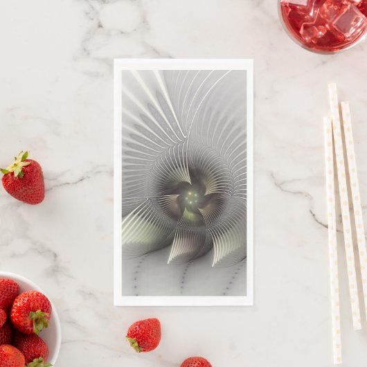 Serviette En Papier Art fractal Abstrait moderne en 3D (En situation)