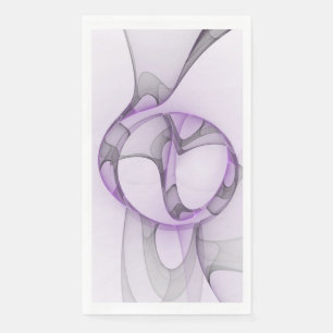 Serviette En Papier Art fractal abstrait moderne lavande gris