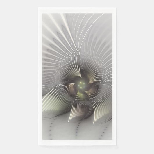 Serviette En Papier Art fractal de forme 3D abstraite moderne (Devant)