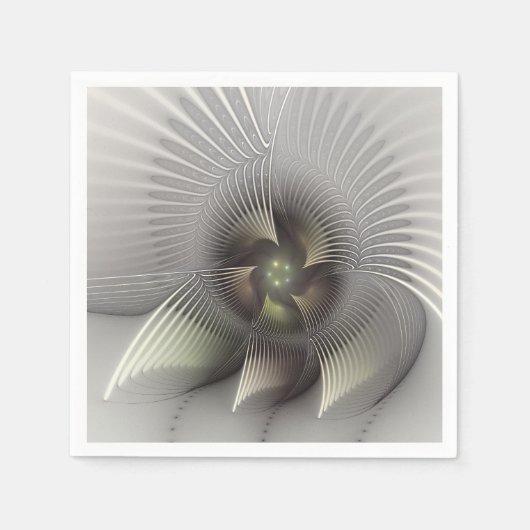 Serviette En Papier Art fractal forme 3D abstraite moderne (Devant)