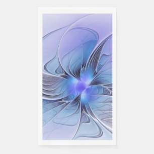Serviette En Papier Art fractal moderne abstrait bleu lavande