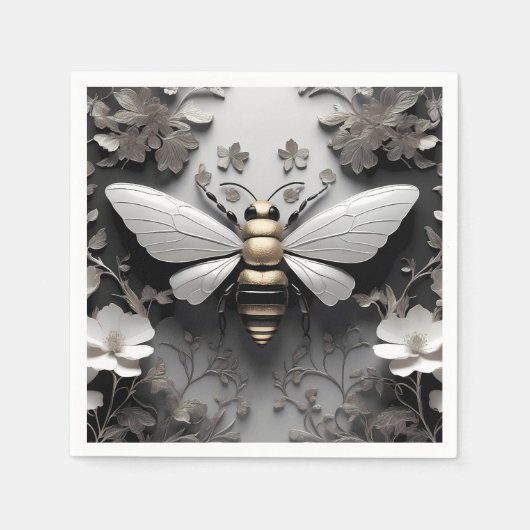 Serviette En Papier Art géométrique Golden Honeybee (Devant)