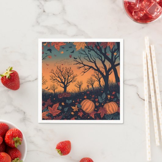 Serviette En Papier Art inspiré d'automne (En situation)