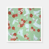 Serviette En Papier Art japonais - Sakuras et lapins de serviettes en  (Devant)