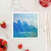 Serviette En Papier Art moderne Abstrait Blue Ocean Personnalisé (En situation)