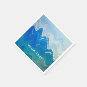 Serviette En Papier Art moderne Abstrait Blue Ocean Personnalisé (Coin)