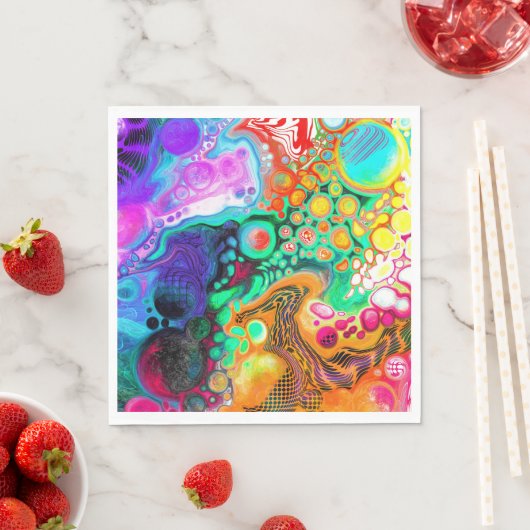 Serviette En Papier Art moderne Abstrait des fluides (En situation)