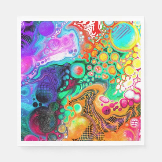 Serviette En Papier Art moderne Abstrait des fluides (Devant)