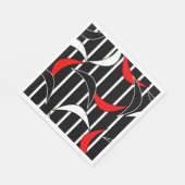 Serviette En Papier Art moderne noir, blanc, rouge (Coin)