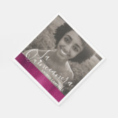 Serviette En Papier Art moderne rose rouge La Quinceañera photo (Coin)