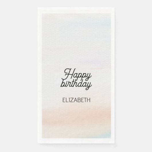 Serviette En Papier Art moderne Soft Rainbow Anniversaire (Devant)