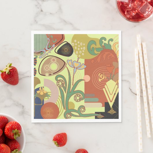 Serviette En Papier Art nouveau Abstrait (En situation)