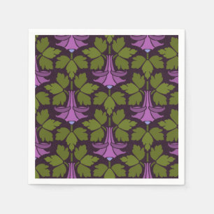 Serviette En Papier Art Nouveau Art Déco Floral violet sur le design n
