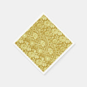 Serviette En Papier Art Nouveau Carnation Damas, moutarde et jaune (Coin)