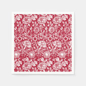 Serviette En Papier Art Nouveau Carnation Damask, rouge et blanc (Devant)