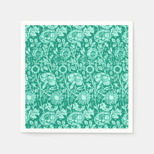 Serviette En Papier Art Nouveau Carnation Damask, Turquoise