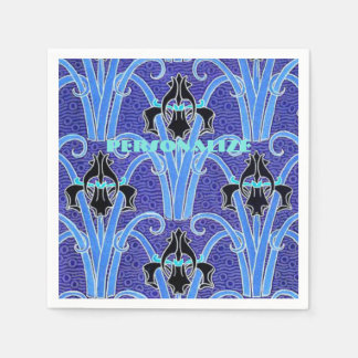 Serviette En Papier Art nouveau iris fleur élégant art vintage