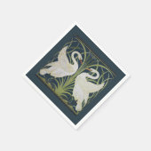 Serviette En Papier Art Nouveau Swan Deux Swans (Coin)