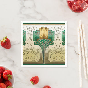 Serviette En Papier Art Nouveau Tulips Motif Dîner Standard