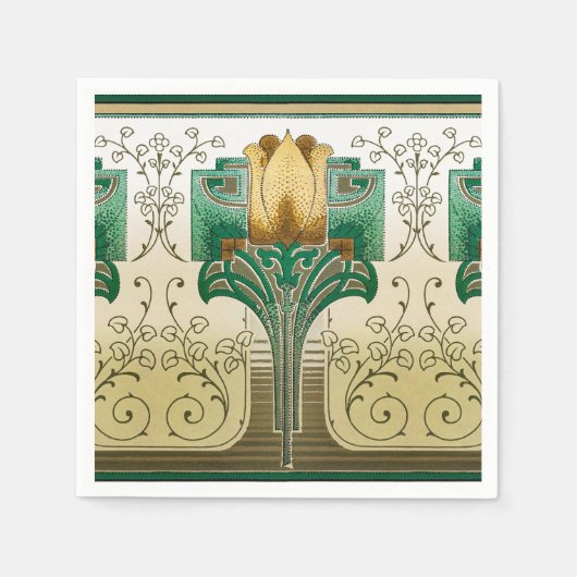Serviette En Papier Art Nouveau Tulips Motif Dîner Standard (Devant)