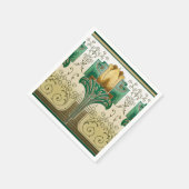 Serviette En Papier Art Nouveau Tulips Motif Dîner Standard (Coin)