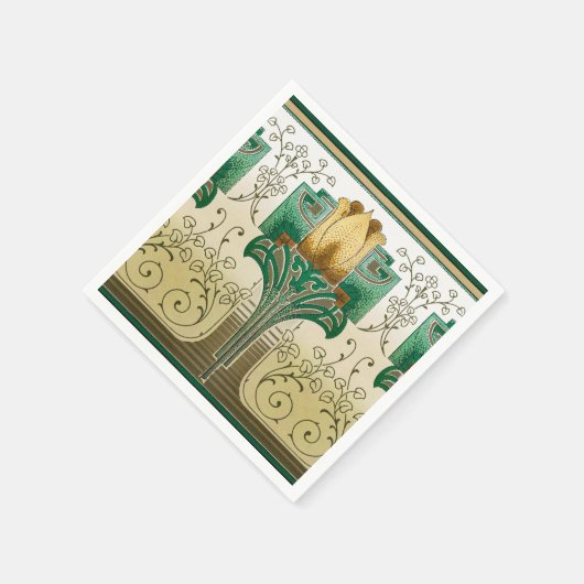 Serviette En Papier Art Nouveau Tulips Motif Dîner Standard (Coin)