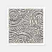 Serviette En Papier Art nouveau victorien élégant en argent (Devant)